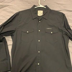 Diesel Black long sleeve snap button shirt